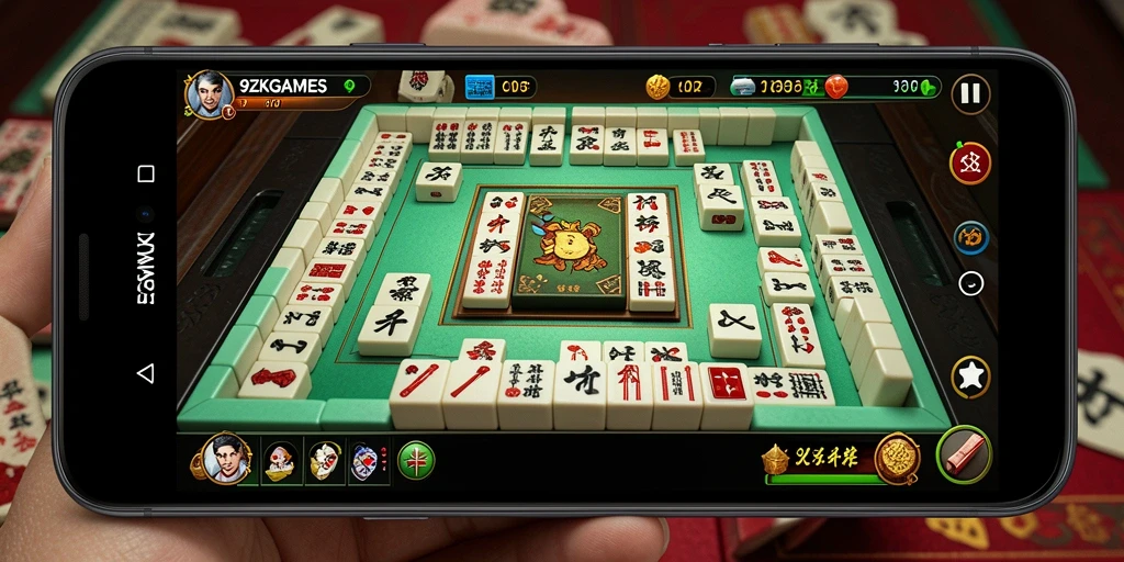 Tampilan gameplay Mahjong yang seru dan menantang di 9ZKGAMES.