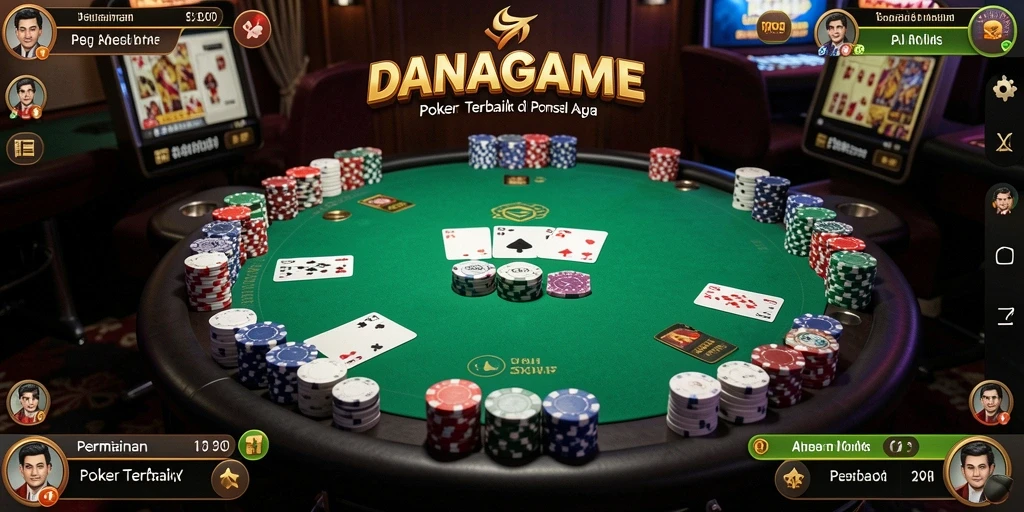 Screenshot kuat dari gameplay Poker di DANAGAME.