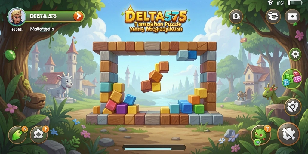 Screenshot gameplay DELTA575 yang menampilkan tantangan puzzle yang menarik.