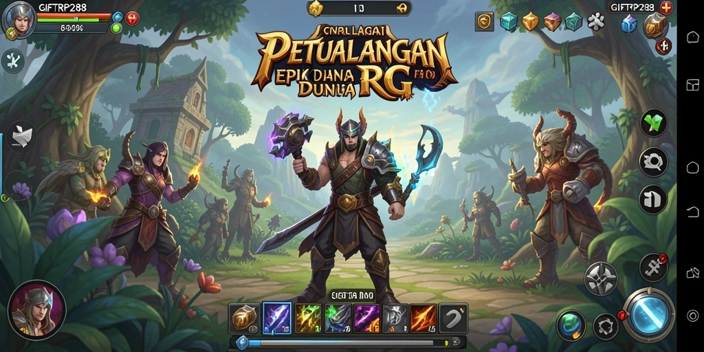 Screenshot menampilkan pertempuran epik dalam GIFTRP288 yang mendebarkan.