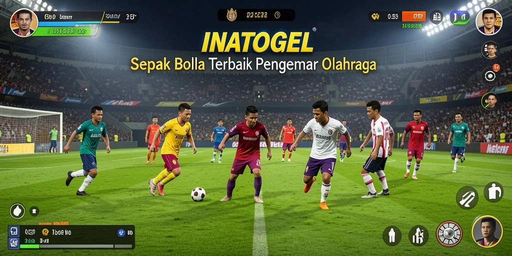 Tampilan gameplay seru dari INATOGEL yang menampilkan pertandingan sepak bola.