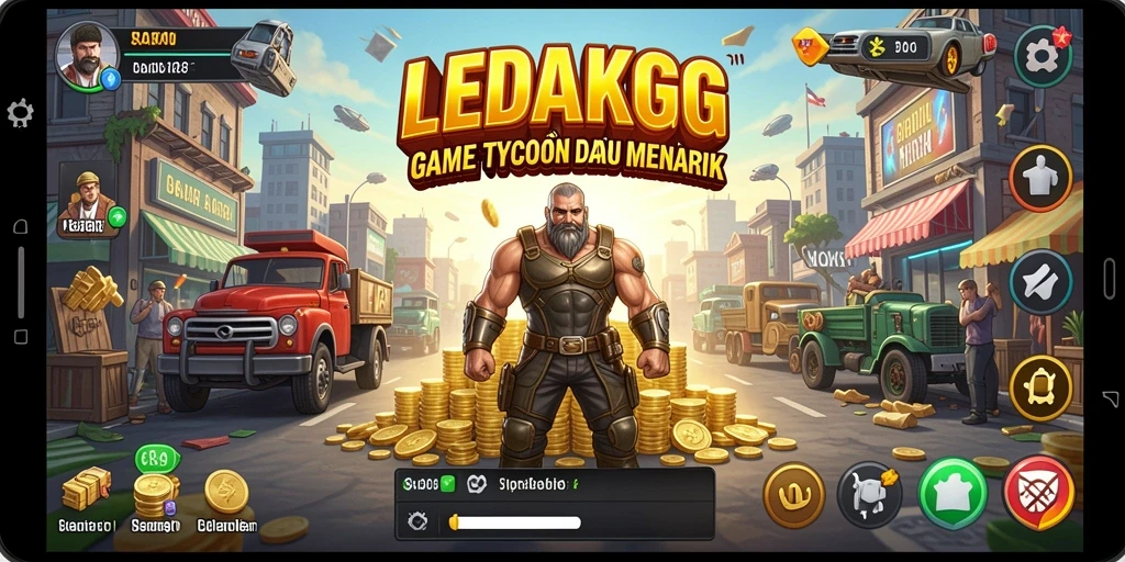 Tampilan gameplay LEDAKGG yang penuh strategi Tycoon.