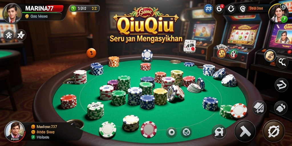 Screenshot gameplay MARINA77 menampilkan aksi QiuQiu yang dinamis.