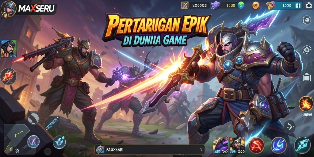 Tampilan screenshot game MAXSERU menampilkan aksi pertarungan yang mendebarkan.