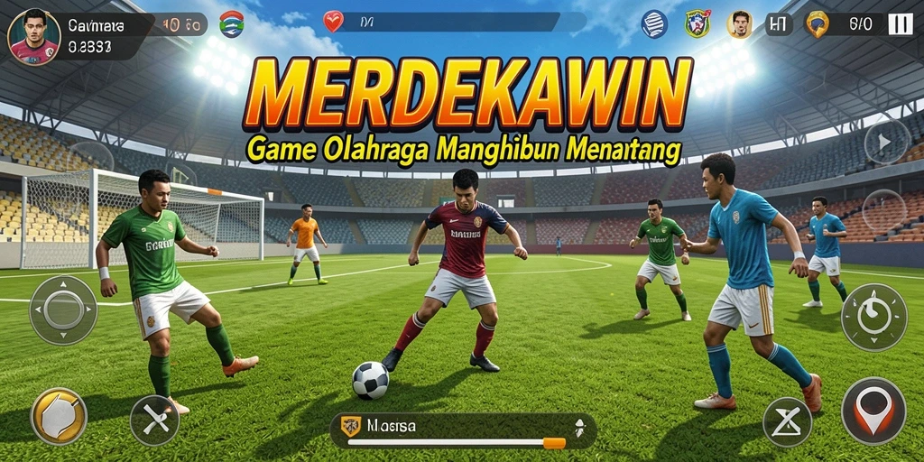 Gameplay MERDEKAWIN yang seru dan penuh aksi olahraga.