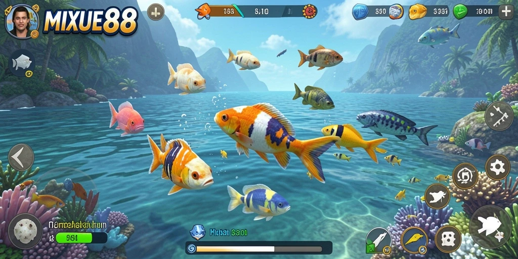 Screenshot MIXUE88 menampilkan aksi seru dari gameplay Tembak Ikan.