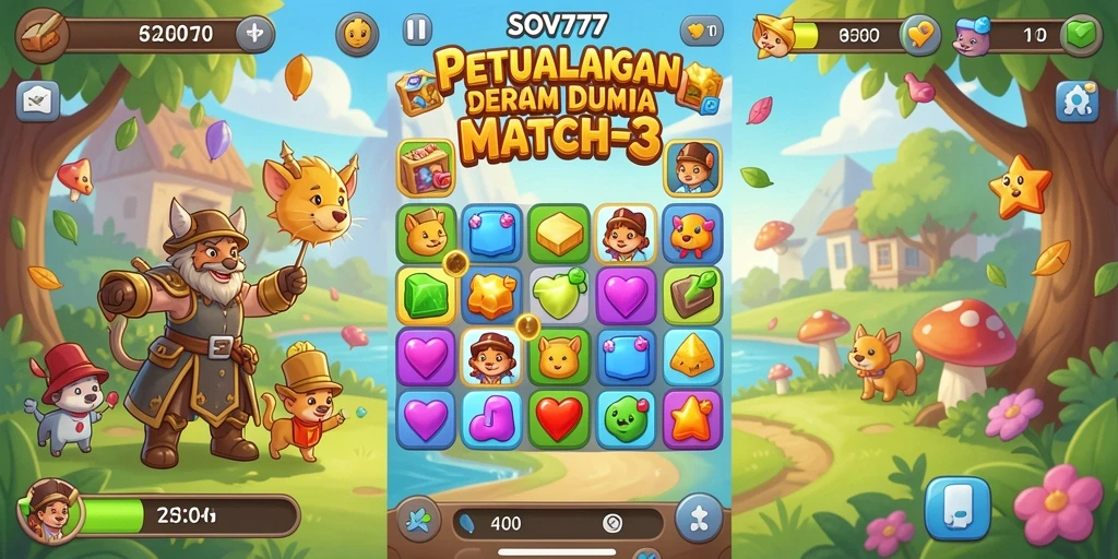 Tampilan gameplay SOV777 yang seru dan penuh warna.