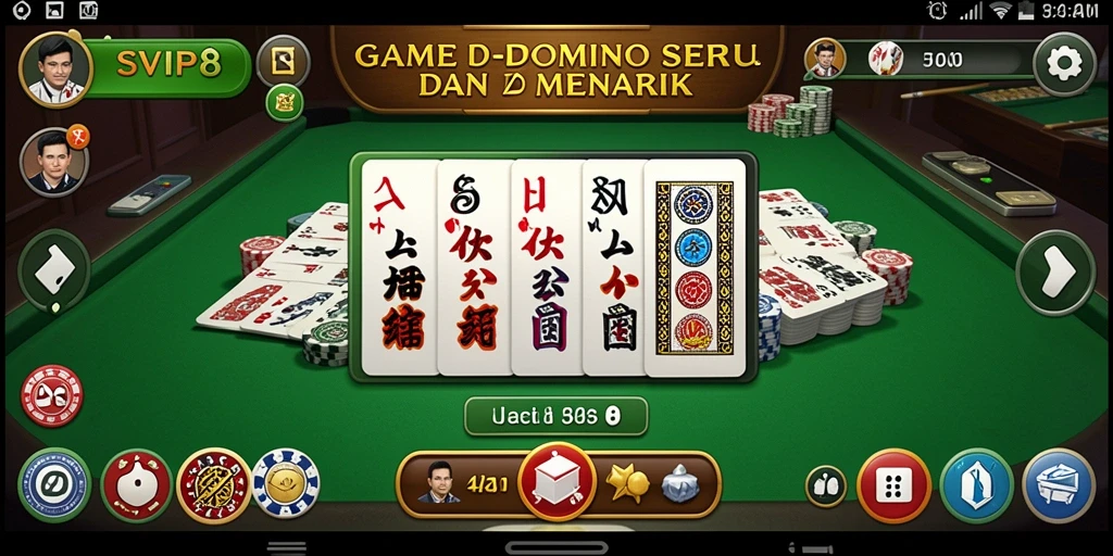 Tangkapan layar utama game SVIP8 yang menunjukkan gameplay Domino yang seru.