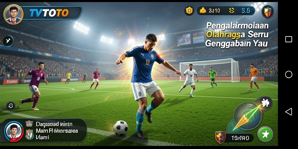 Tampilan gameplay seru dari TVTOTO saat berkompetisi di olahraga favorit.